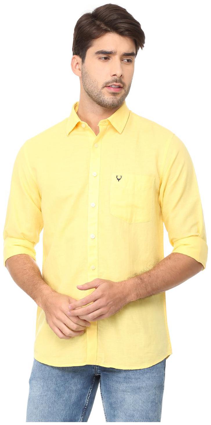 

Allen Solly Men Yellow Weaved Regular Fit Casual Shirt