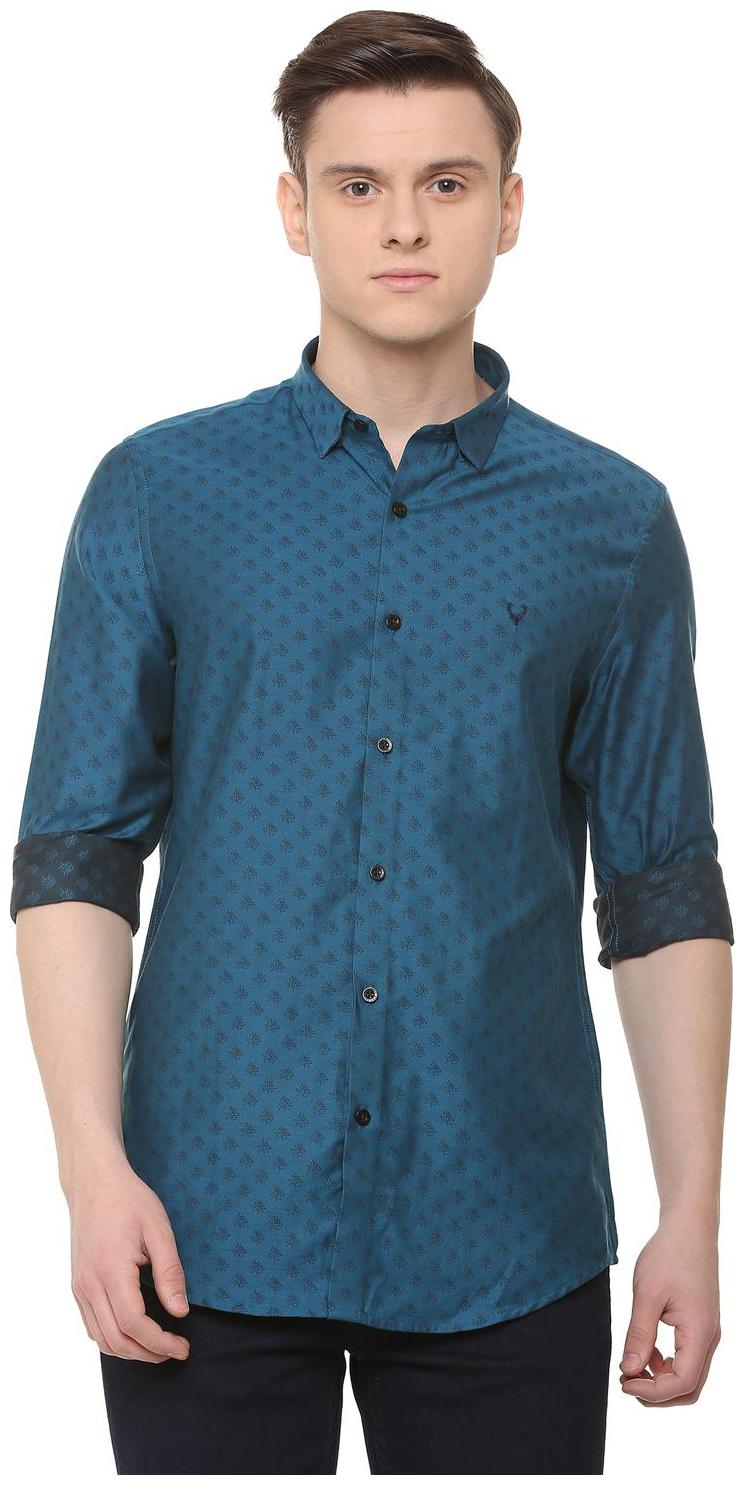 

Allen Solly Men Blue Printed Slim Fit Casual Shirt