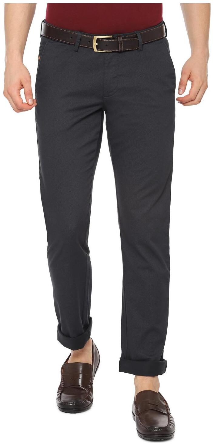 

Allen Solly Men Blue Textured Slim fit Regular trousers