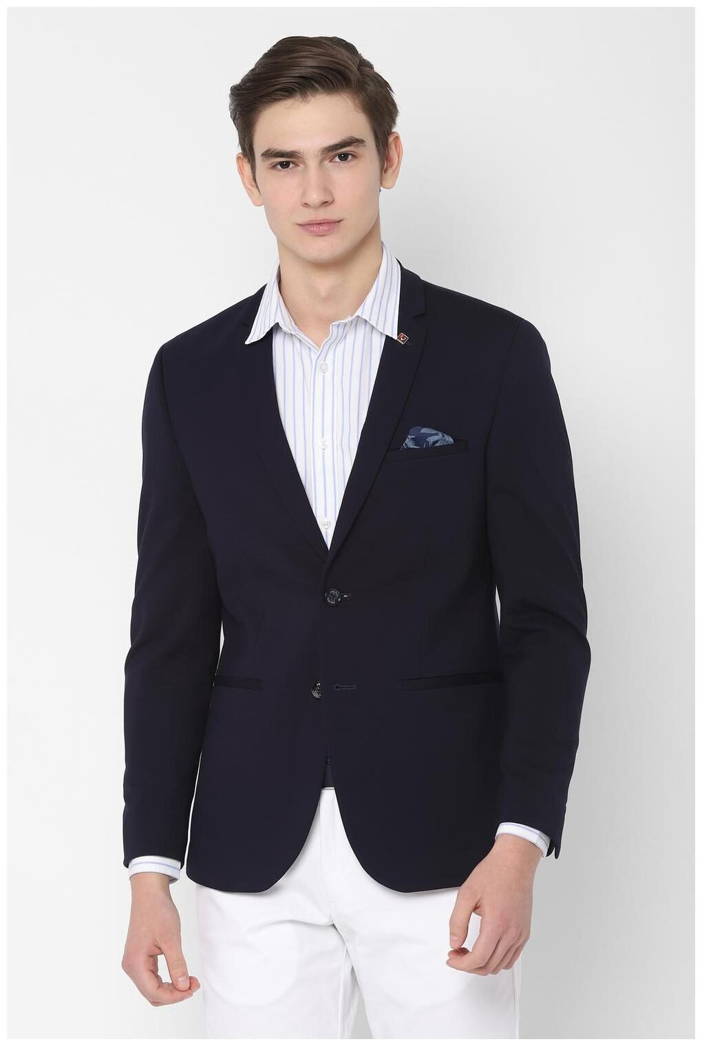

Allen Solly Men Blue Textured Slim fit Single Breasted Blazer