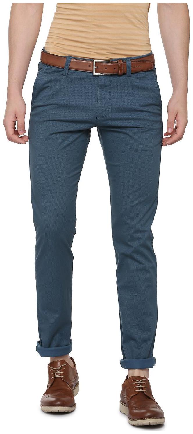 

Allen Solly Men Blue Textured Slim fit Regular trousers