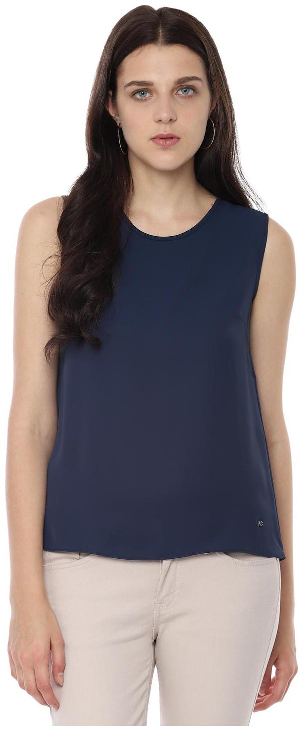

Allen Solly Women Solid Regular top - Blue