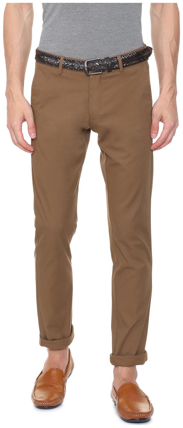 

Allen Solly Men Brown Solid Slim fit Regular trousers