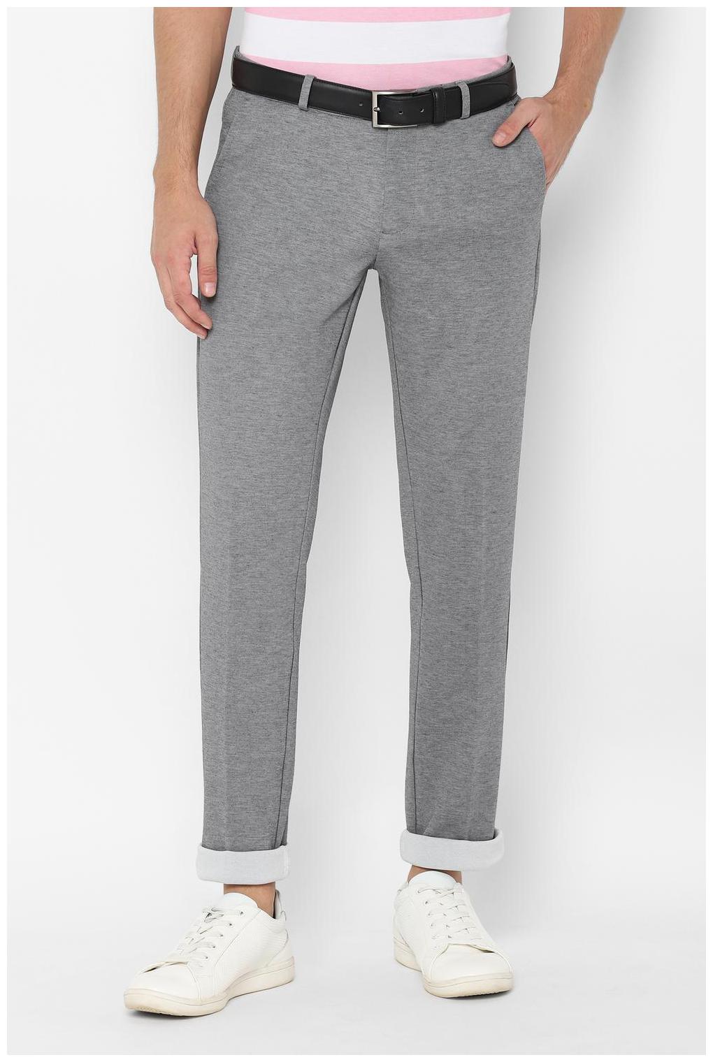 

Allen Solly Men Grey Textured Slim fit Regular trousers