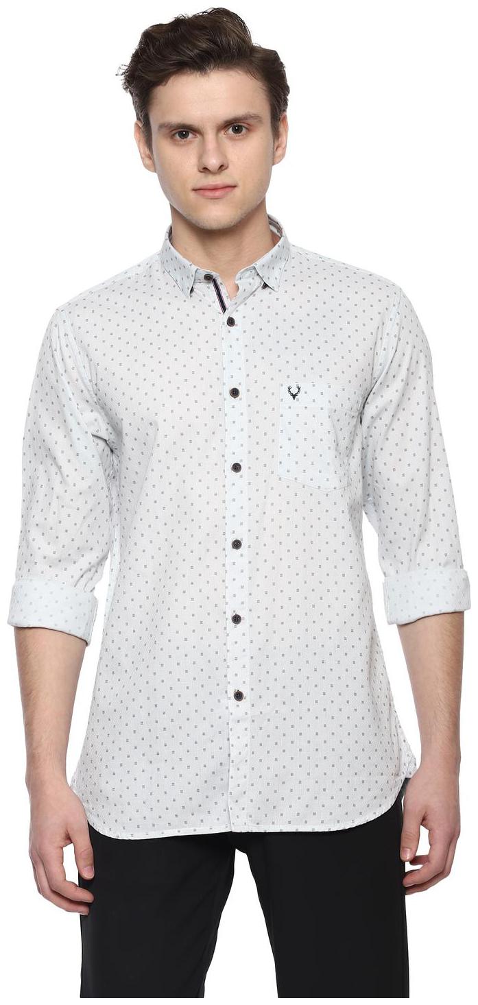 

Allen Solly Men White Polka Dots Slim Fit Casual Shirt