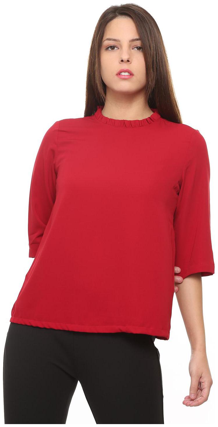 

Allen Solly Women Solid Regular top - Maroon