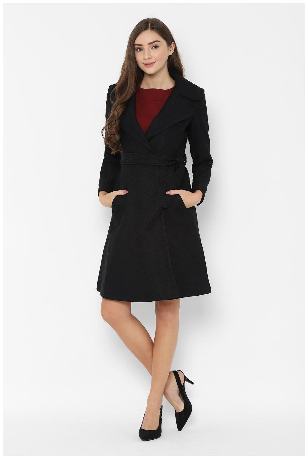 

Allen Solly Women Self Design Regular Jacket - Black