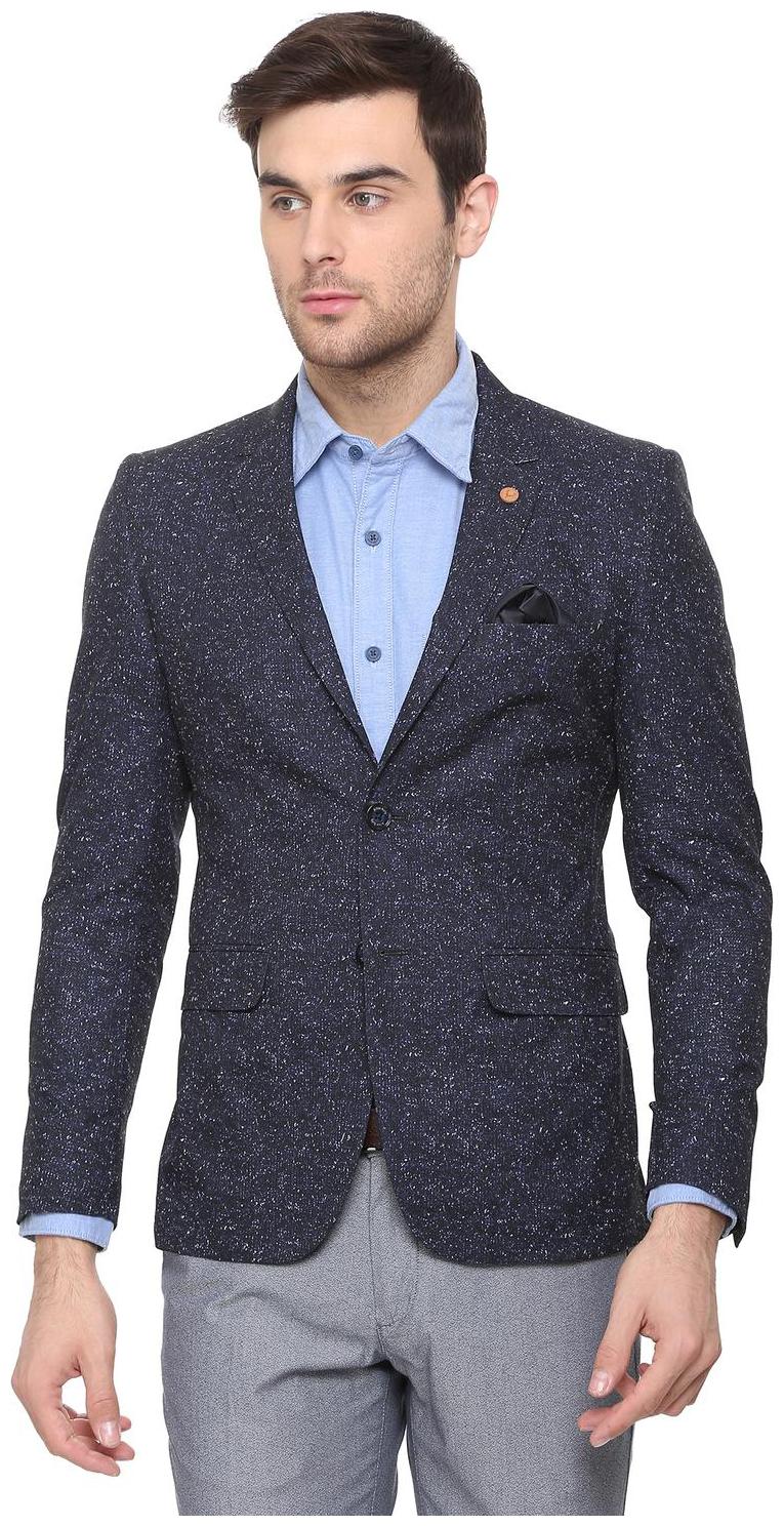 

Allen Solly Men Blue Printed Slim fit Single Breasted Blazer