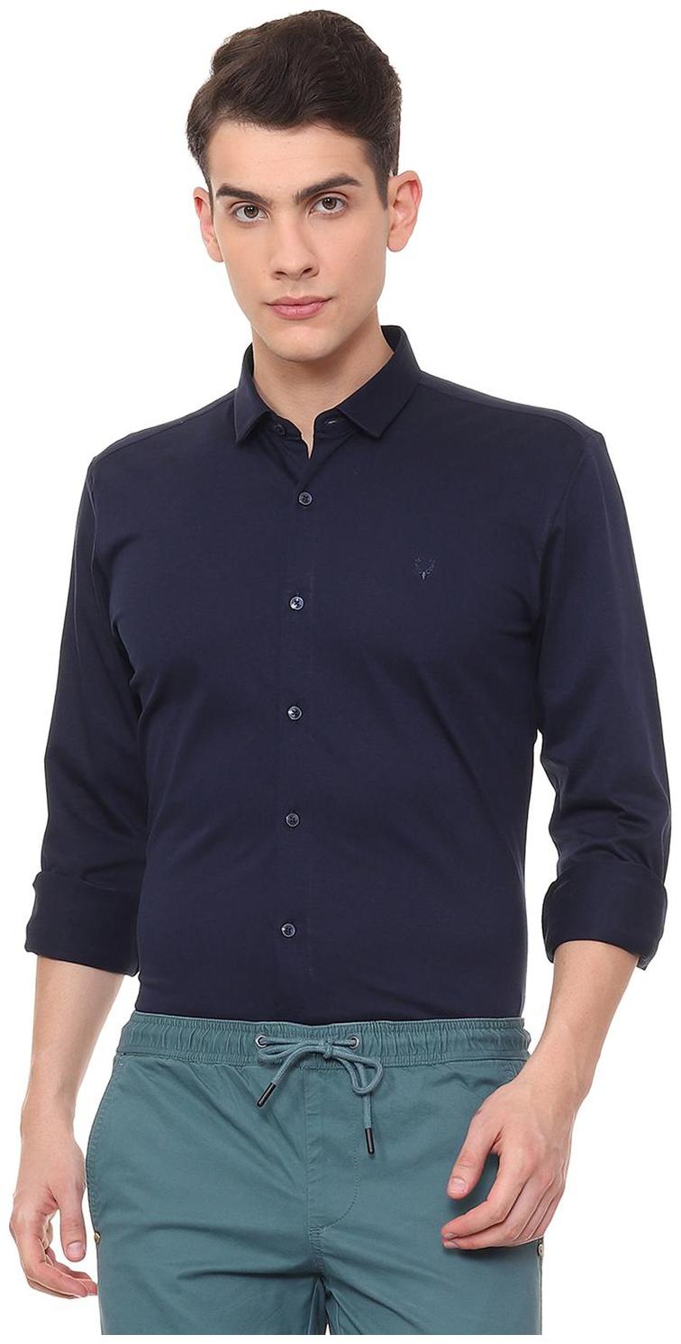 

Allen Solly Men Blue Solid Slim Fit Casual Shirt