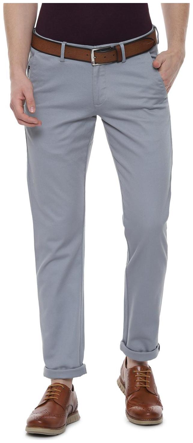 

Allen Solly Men Grey Textured Slim fit Regular trousers