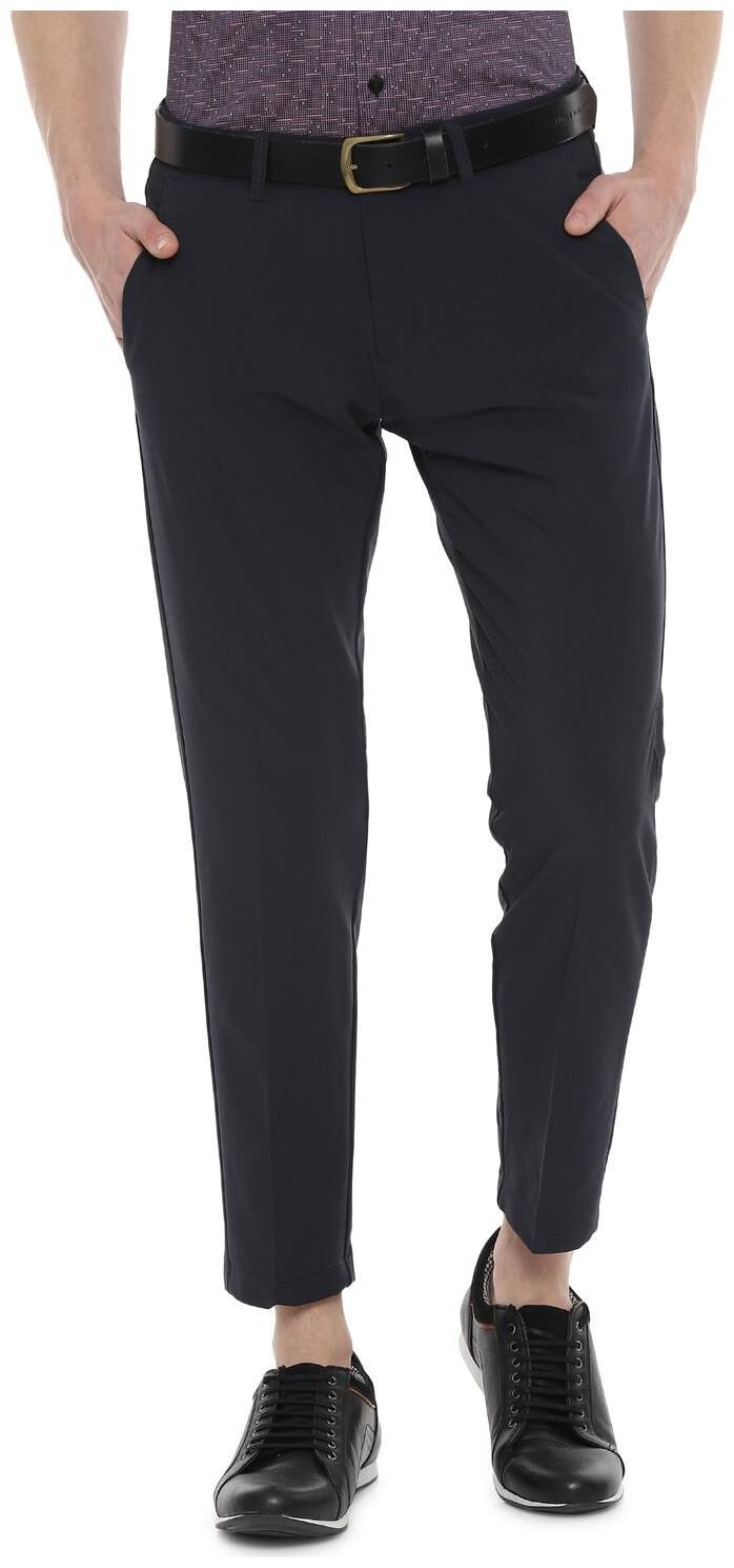 

Allen Solly Men Black Textured Slim fit Regular trousers