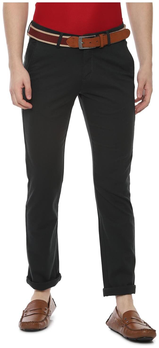 

Allen Solly Men Green Textured Slim fit Regular trousers