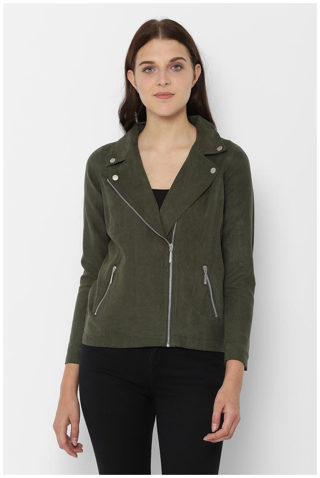 

Allen Solly Women Self Design Regular Jacket - Green