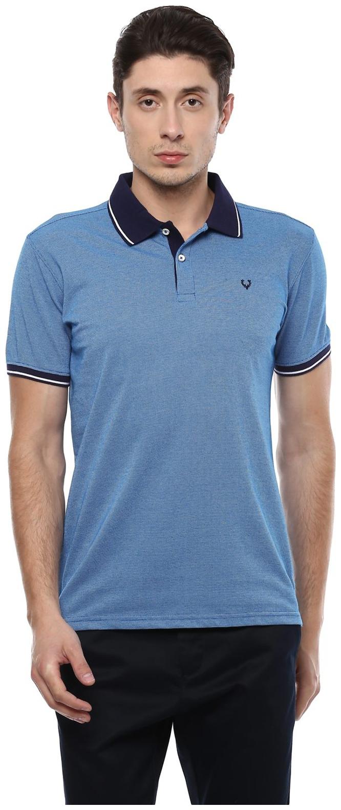 

Allen Solly Men Blue Regular fit Cotton Polo collar T-Shirt - Pack Of 1