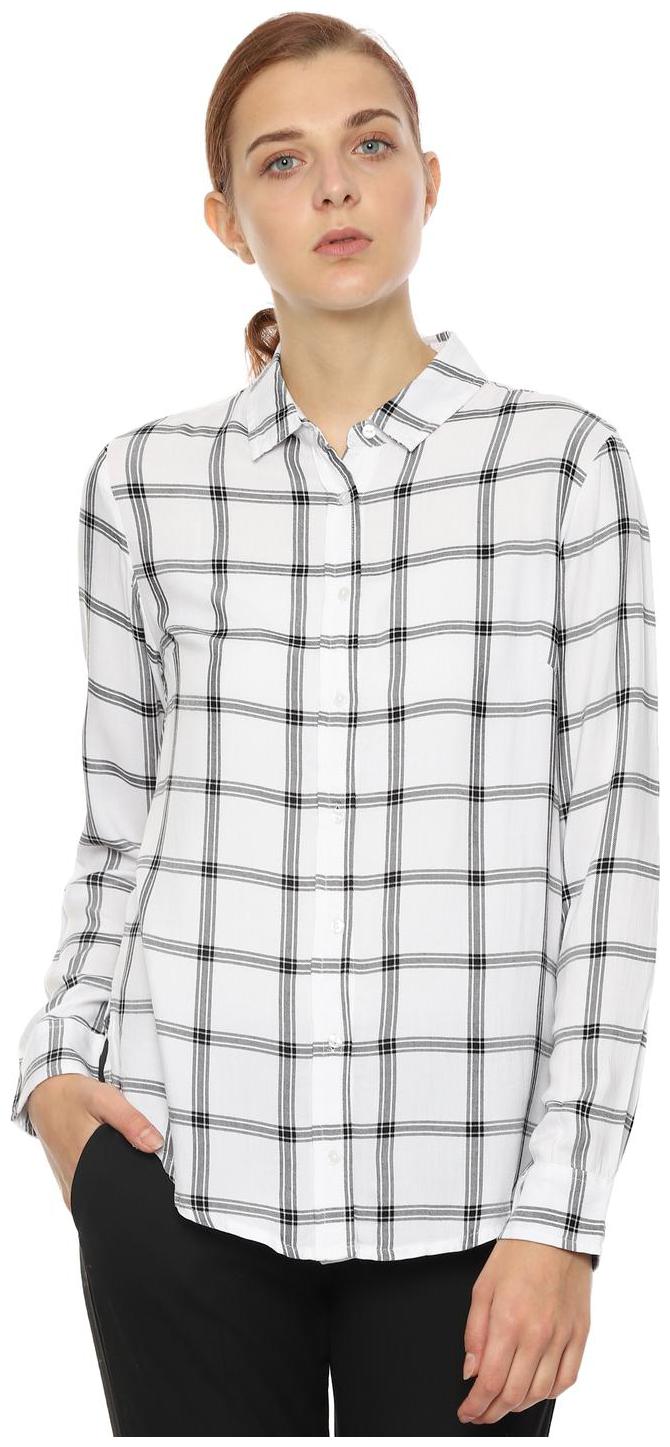 

Allen Solly Women White Checked Regular Fit Shirt