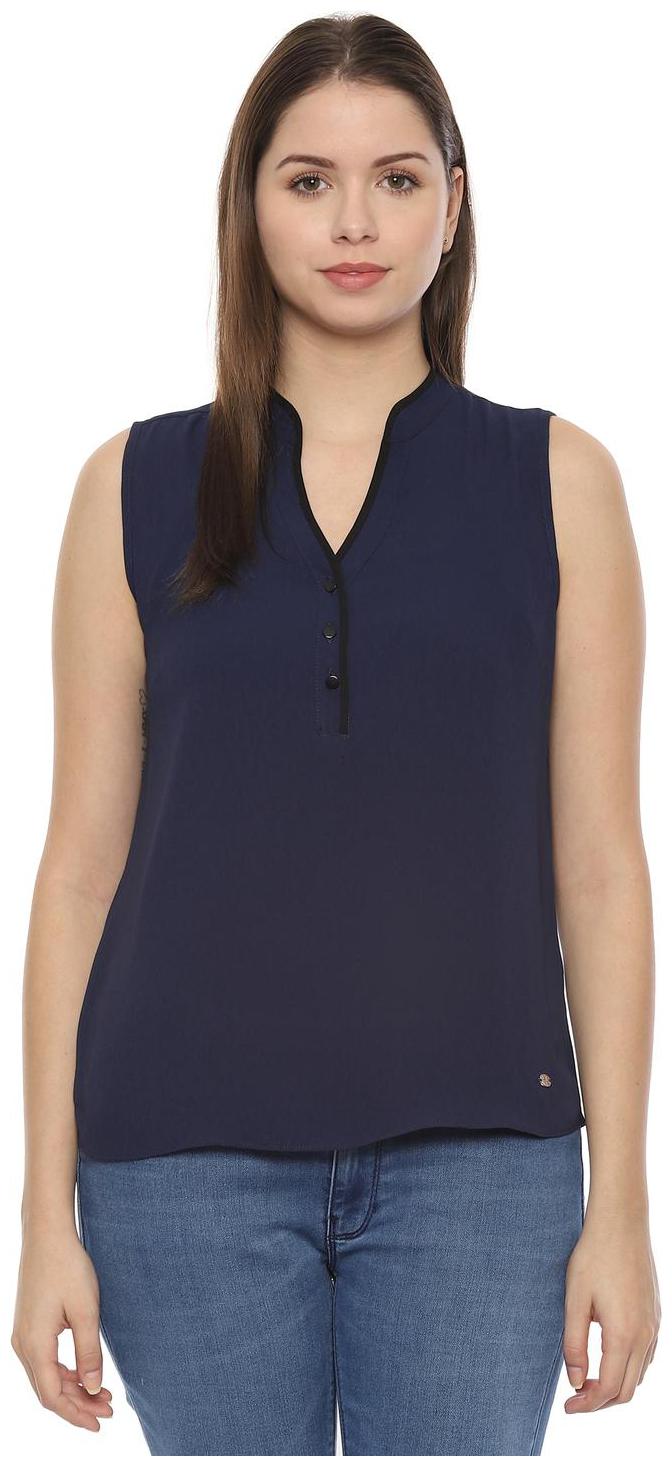 

Allen Solly Women Solid Regular top - Blue