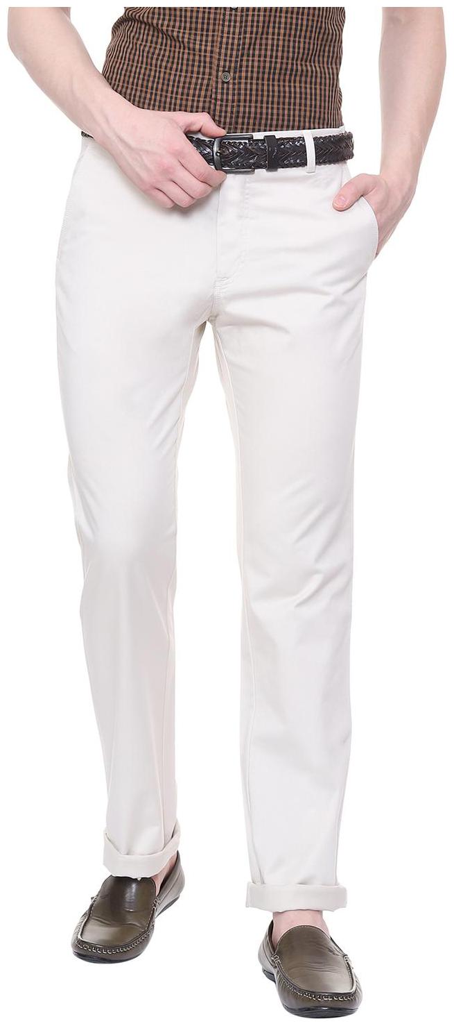 

Allen Solly Men White Solid Regular fit Regular trousers