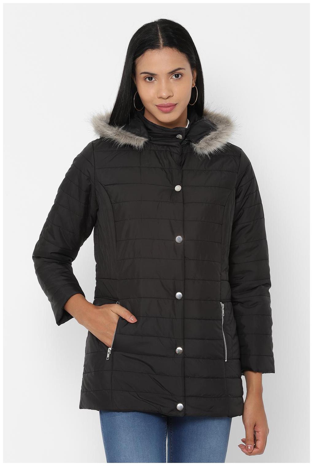 

Allen Solly Women Solid Parka Jacket - Grey