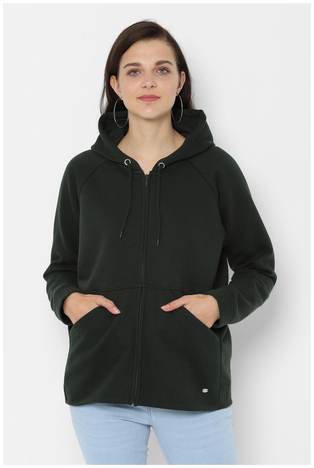 

Allen Solly Women Solid Hoodie - Green