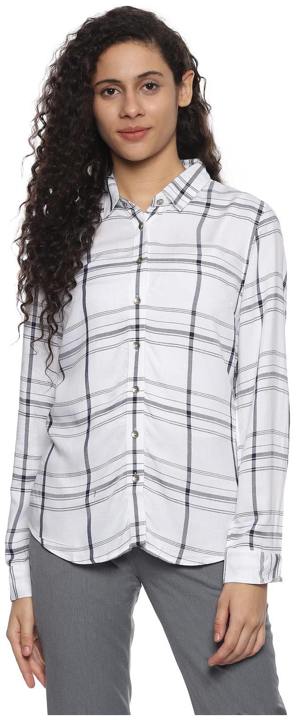 

Allen Solly Women White Checked Regular Fit Shirt