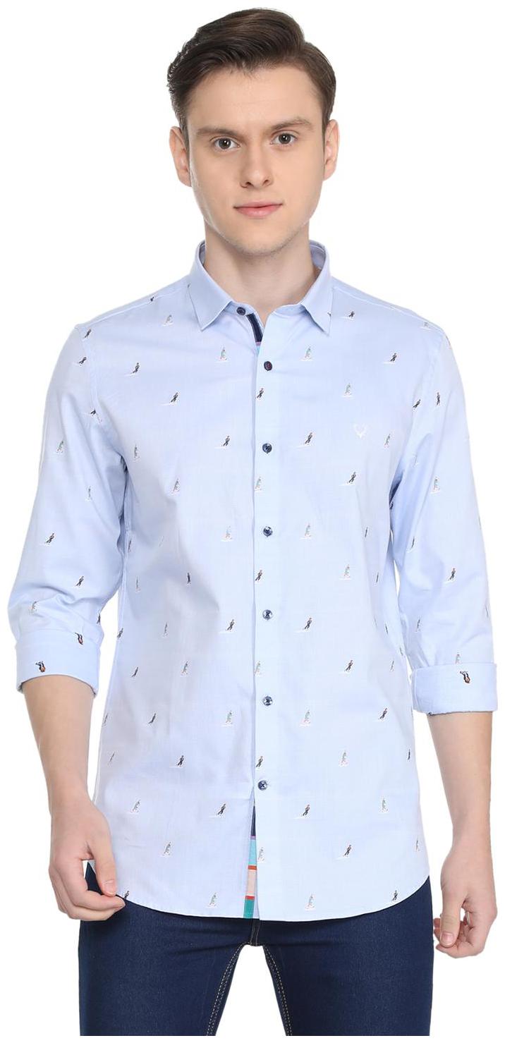 

Allen Solly Men Blue Geometric Slim Fit Casual Shirt