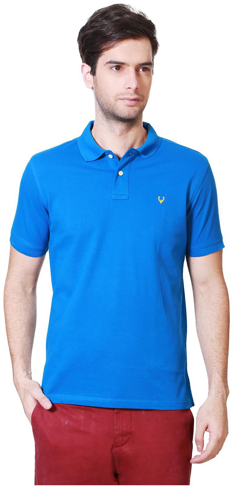 

Allen Solly Men s Regular Fit Polo Solid T-Shirt - Blue