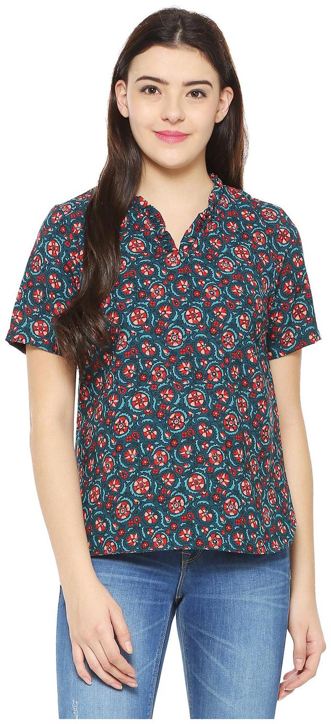 

Allen Solly Women Printed Regular top - Blue