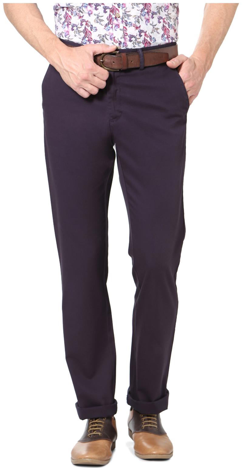 

Allen Solly Men Blue Solid Regular fit Regular trousers
