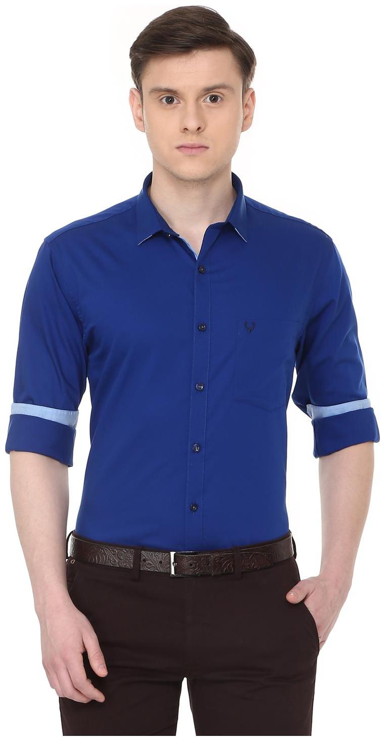 

Allen Solly Men Blue Solid Regular Fit Casual Shirt