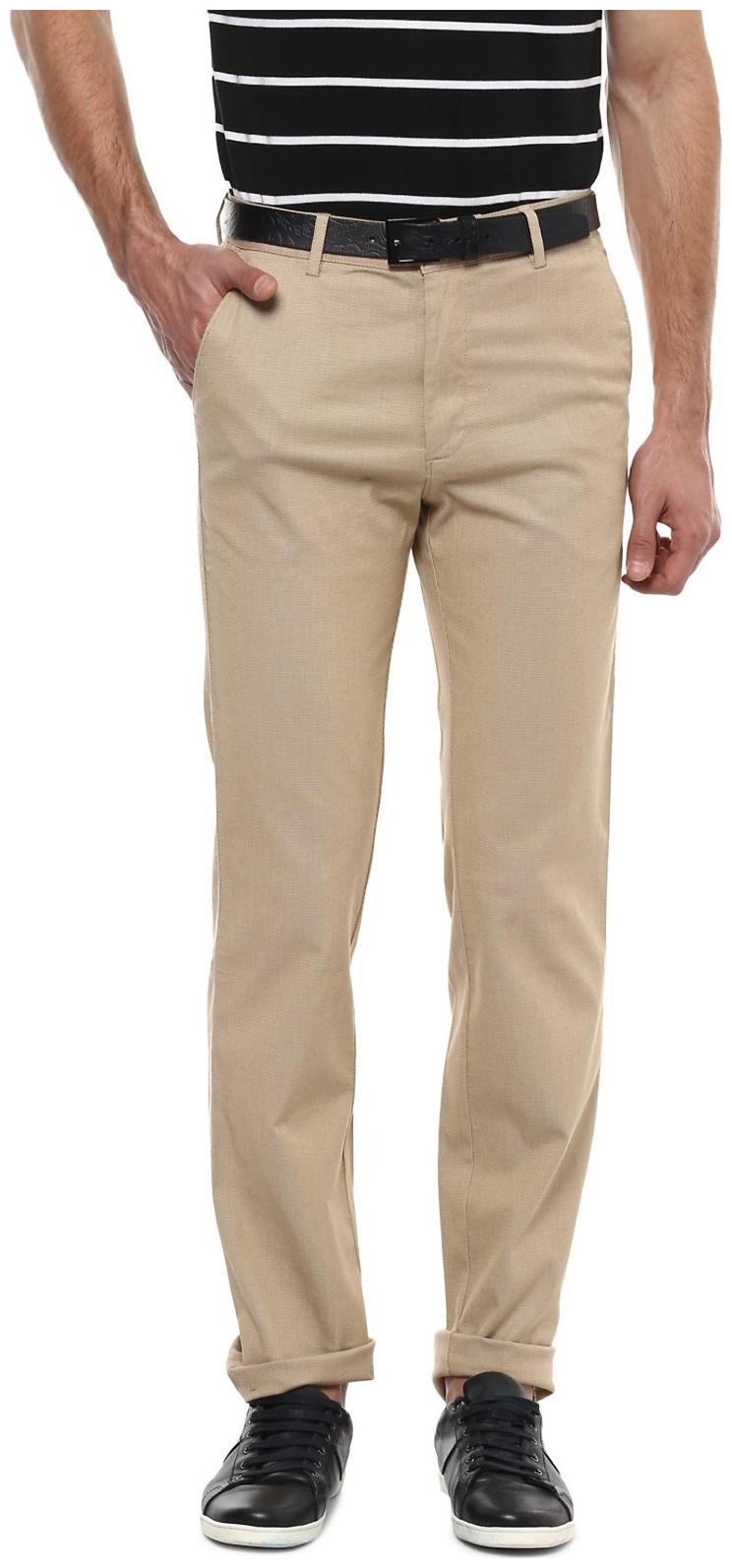 

Allen Solly Men Beige Solid Regular fit Regular trousers
