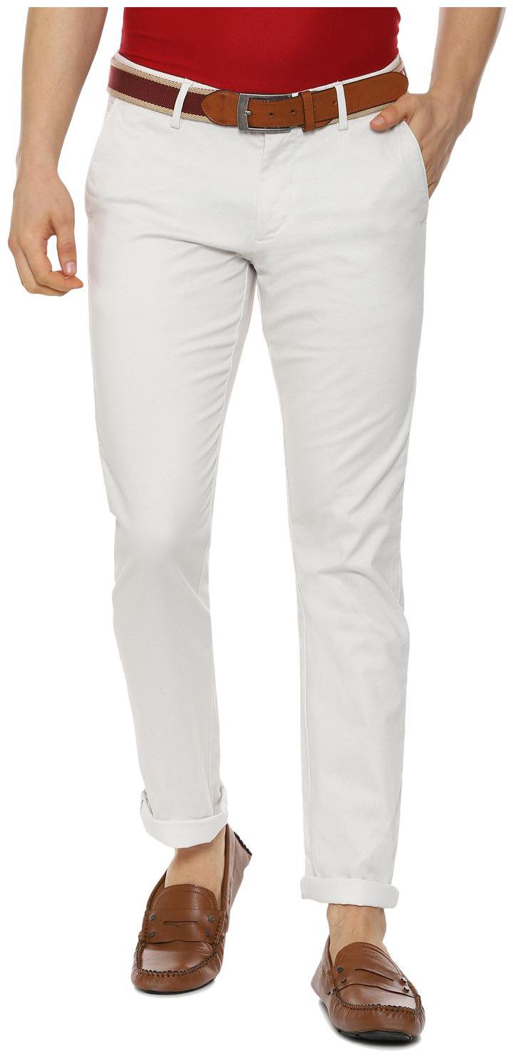 

Allen Solly Men White Textured Slim fit Regular trousers