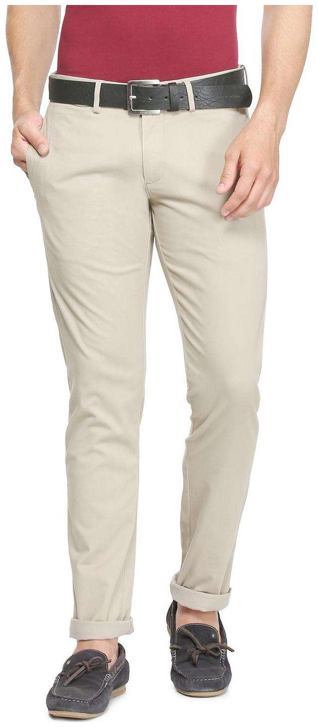 

Allen Solly Men Beige Solid Slim fit Regular trousers