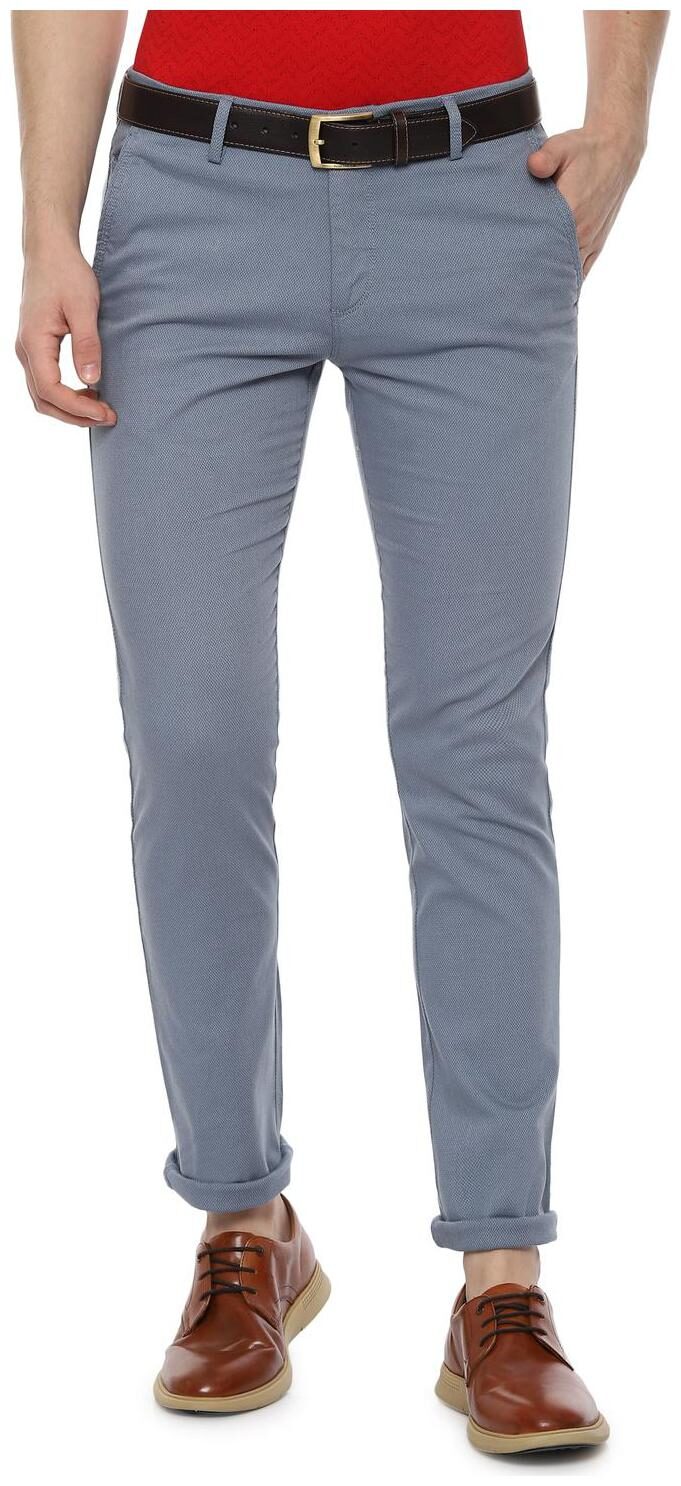 

Allen Solly Men Blue Textured Slim fit Regular trousers