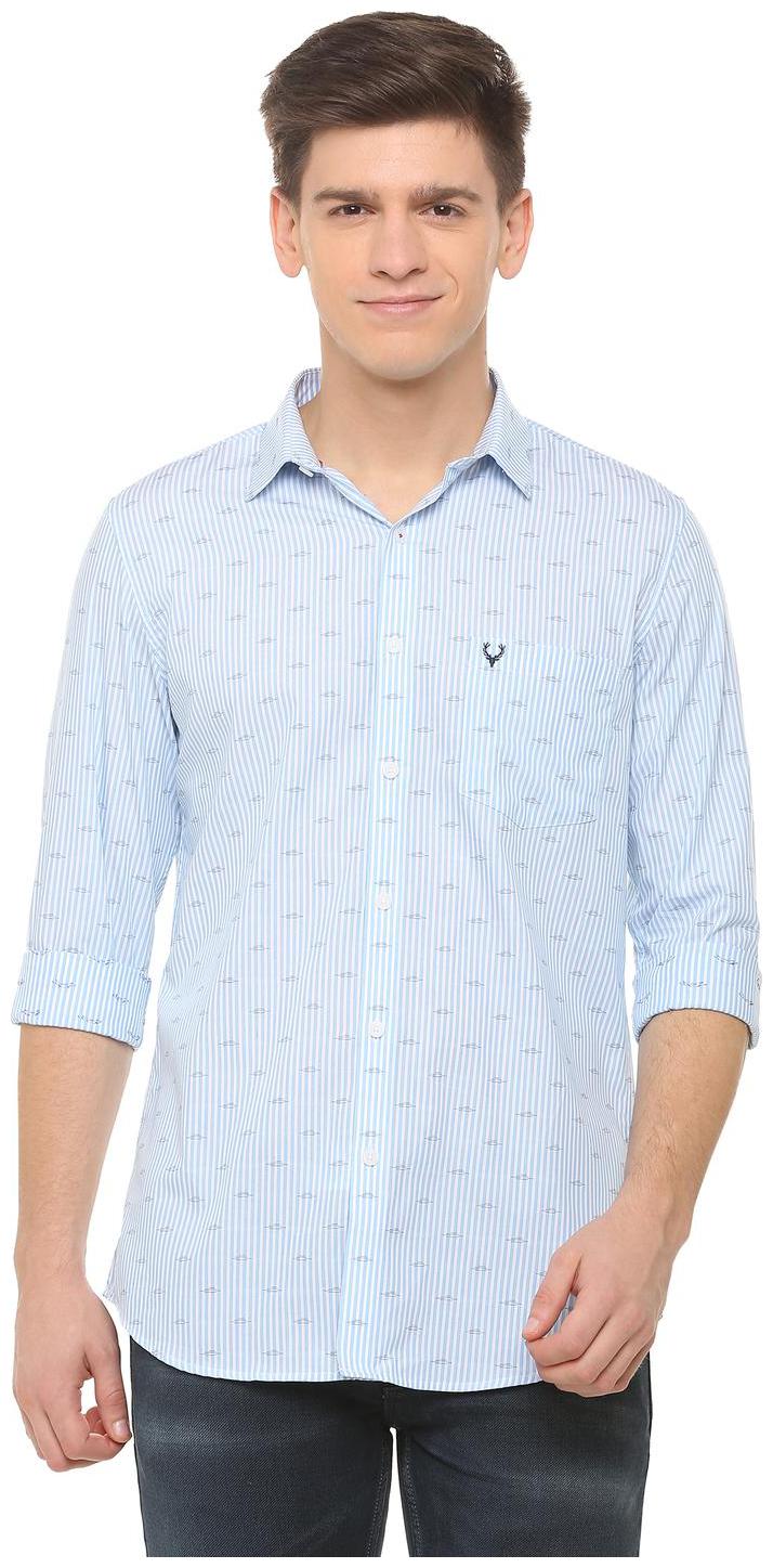 

Allen Solly Men Blue Vertical Stripes Slim Fit Casual Shirt