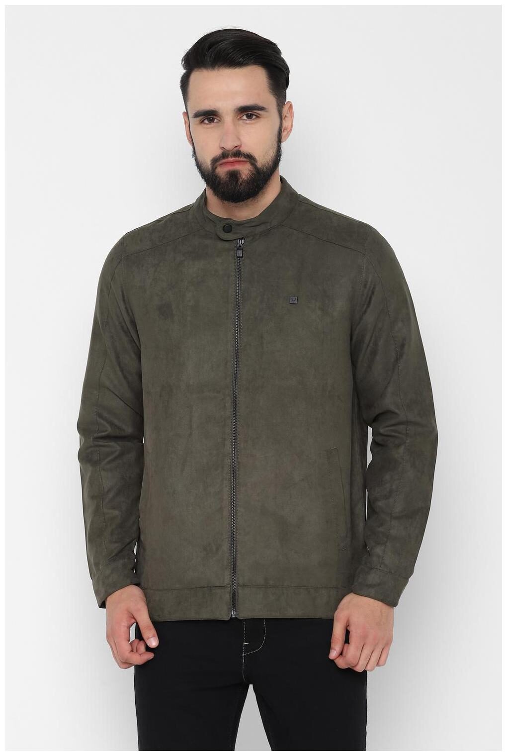 

Allen Solly Men Polyester Leather Jacket Green