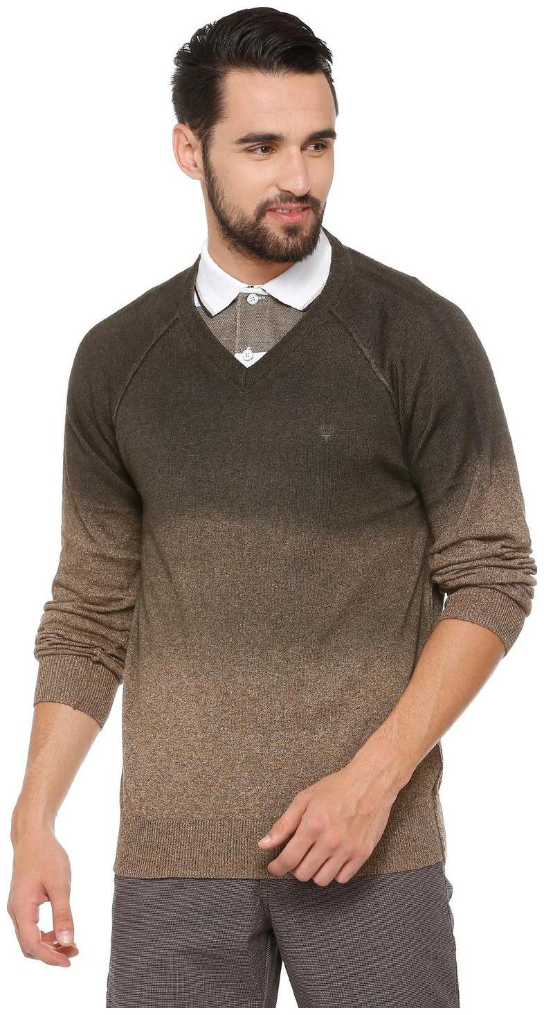 

Allen Solly Men Brown V neck Pullover