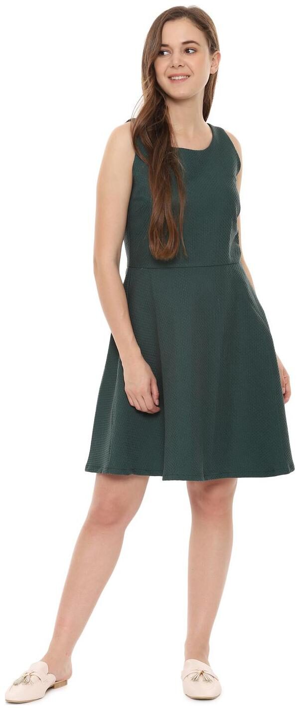 

Allen Solly Green Self design A-line dress