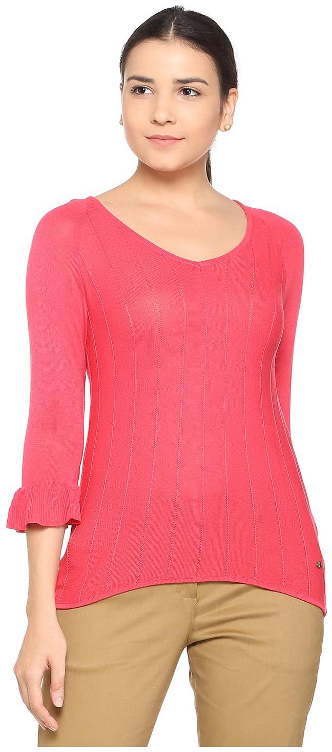 

Allen Solly Women Self design Regular top - Red