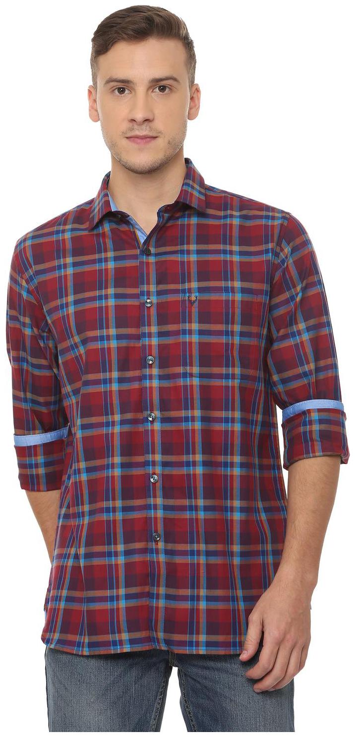 

Allen Solly Men Red Checked Slim Fit Casual Shirt