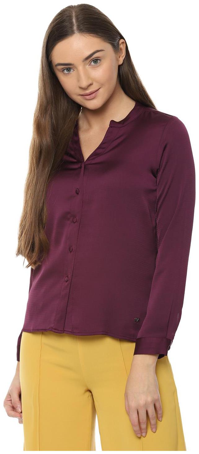 

Allen Solly Women Purple Solid Regular Fit Shirt