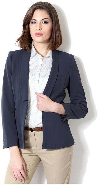 Allen Solly Navy Blue Polyester Blazer