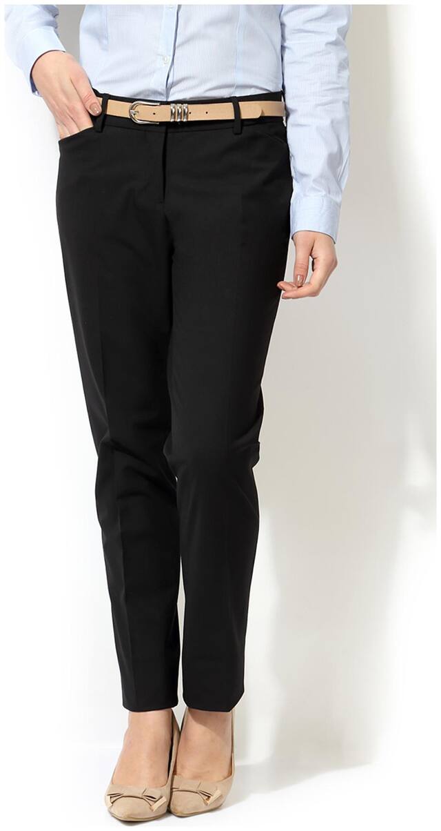 Allen Solly Black Polyester Trouser