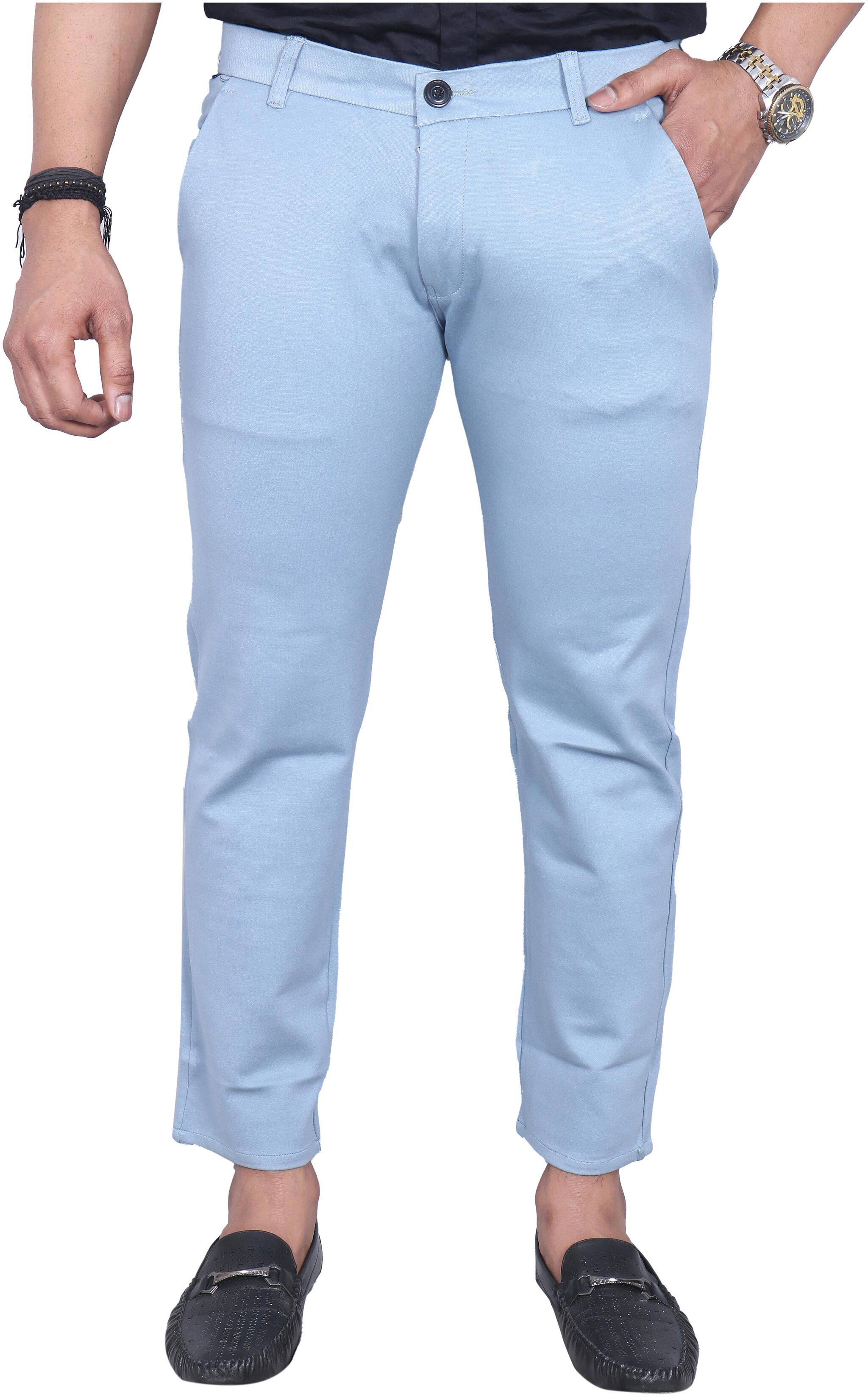 

Allons-Y Let s go Men Blue Solid Regular fit Chinos