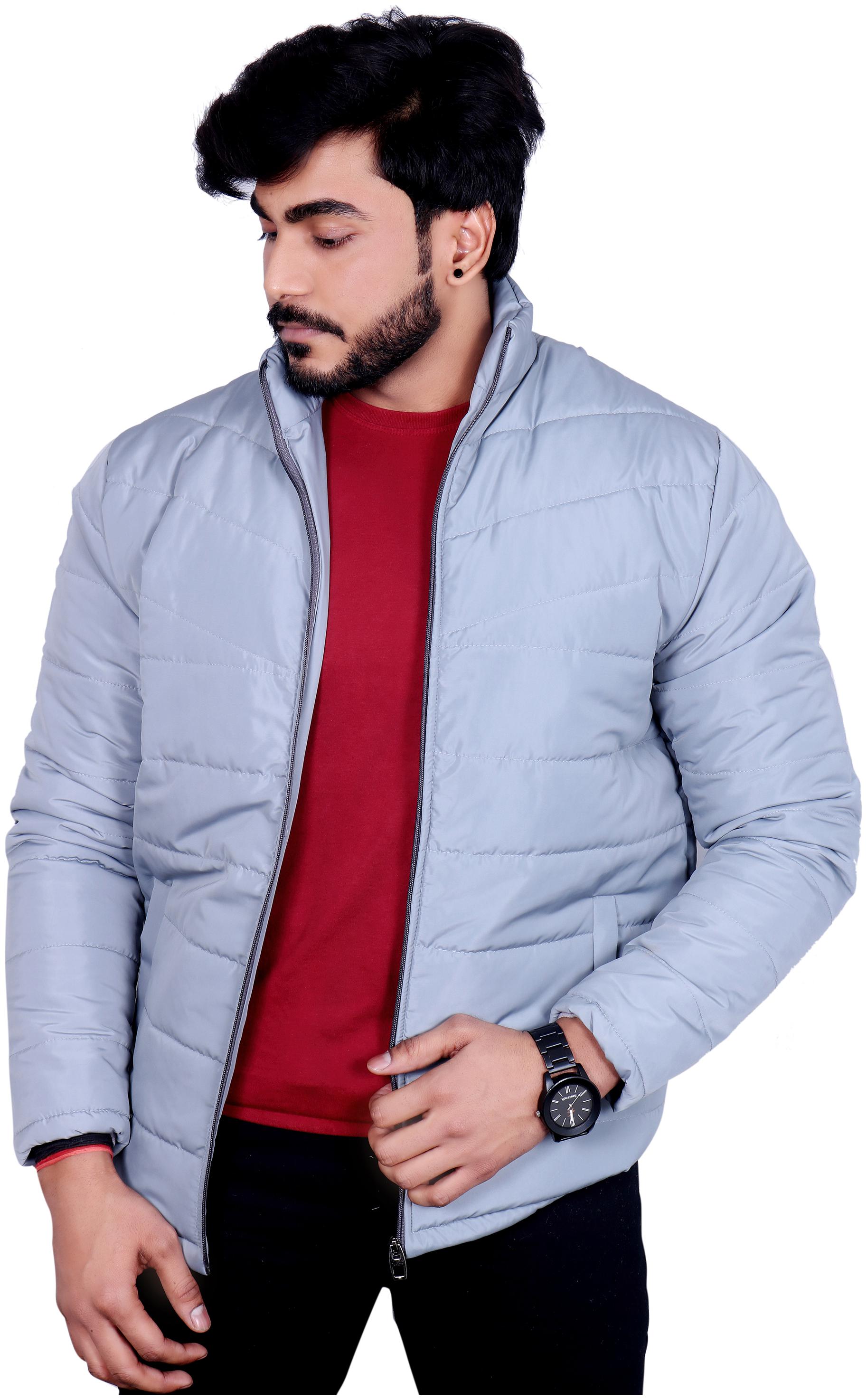 

Allons-Y Let s go Men Grey Solid Bomber jacket