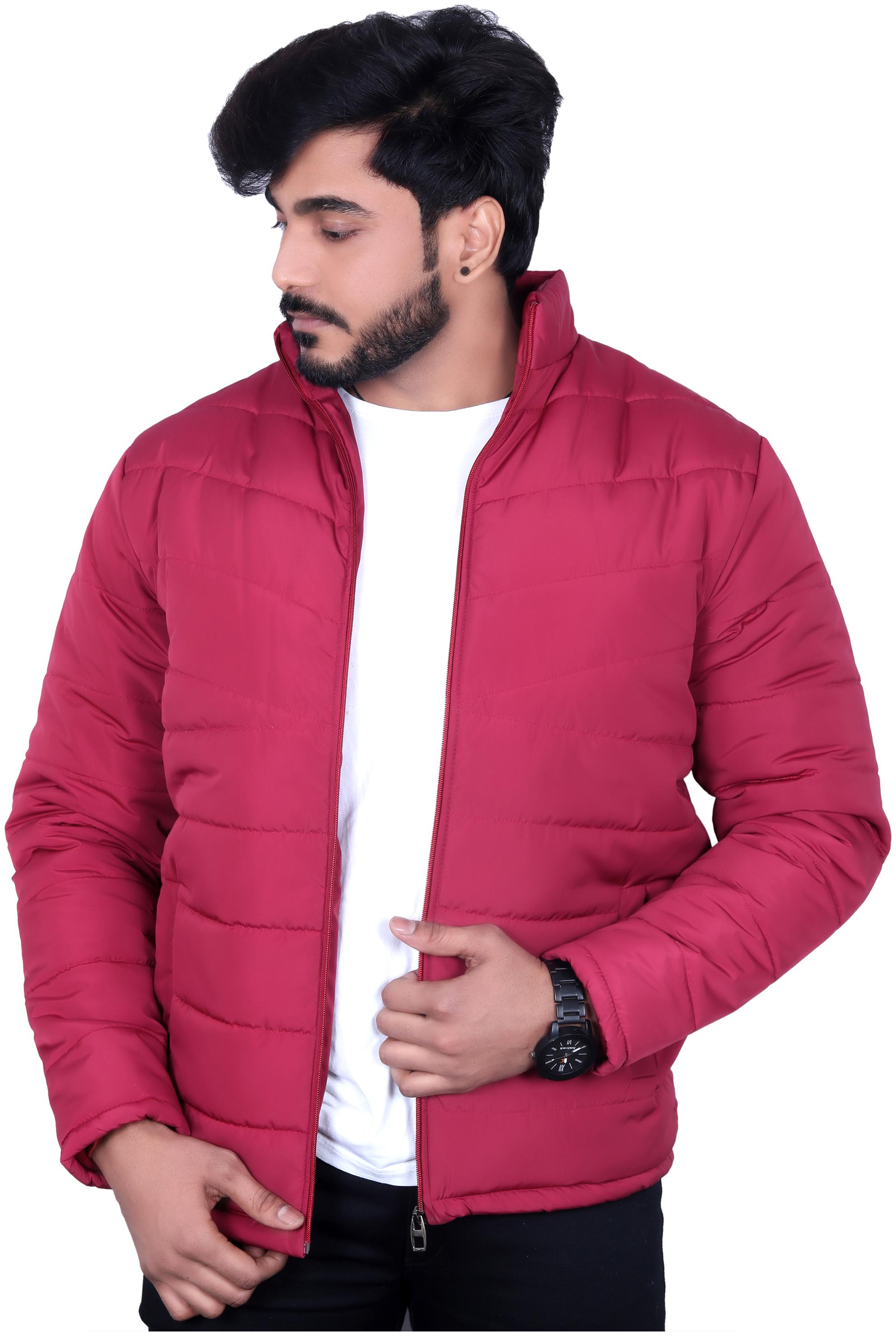 

Allons-Y Let s go Men Maroon Solid Bomber jacket