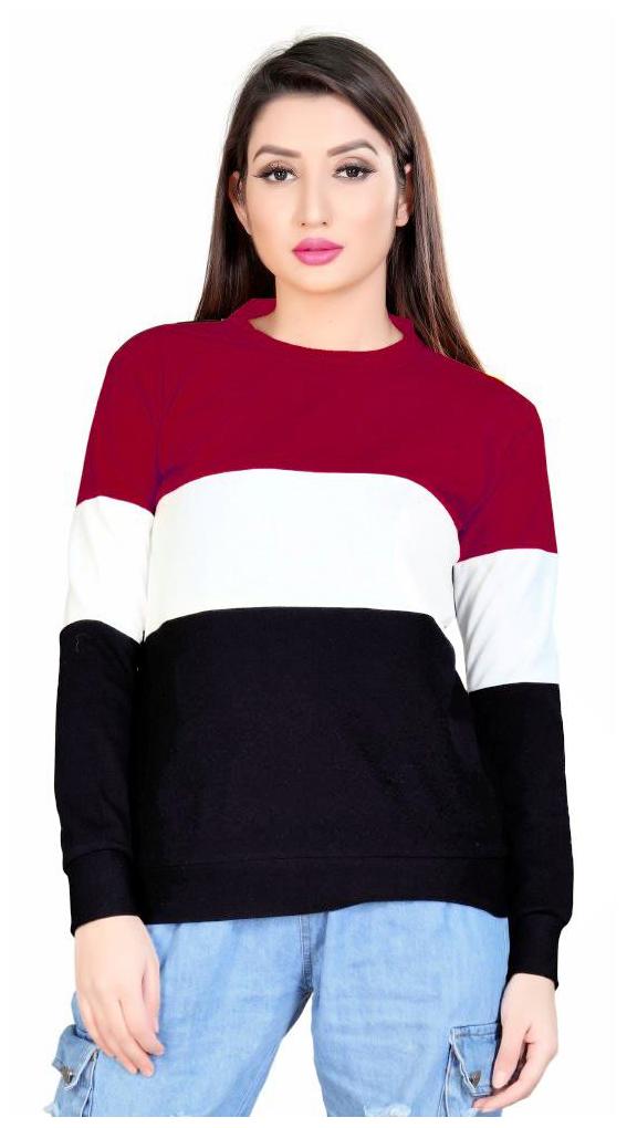 

ALPOSH Women Lycra Colorblocked Multi T Shirt