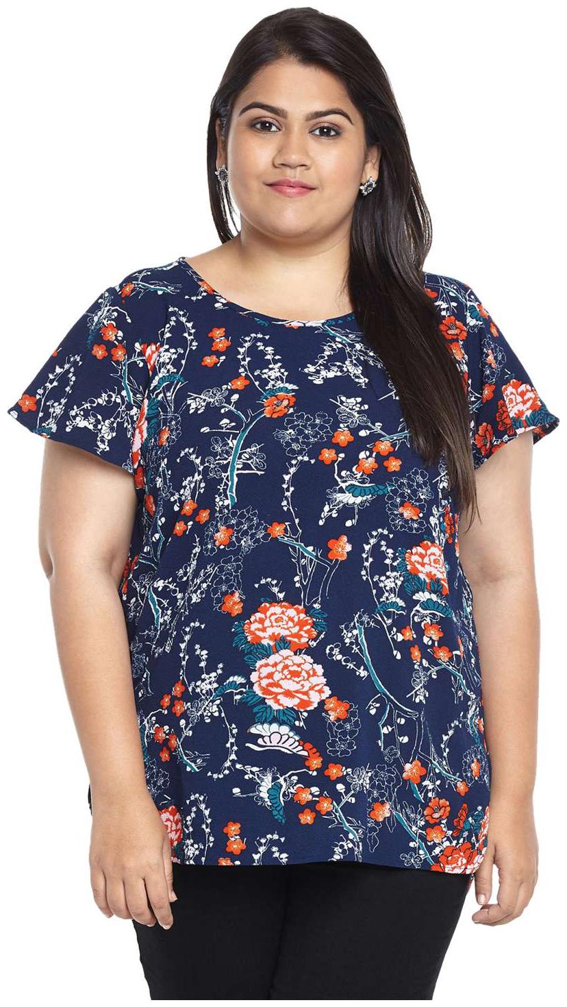 

Alto Moda by Pantaloons Women Floral Regular top - Blue