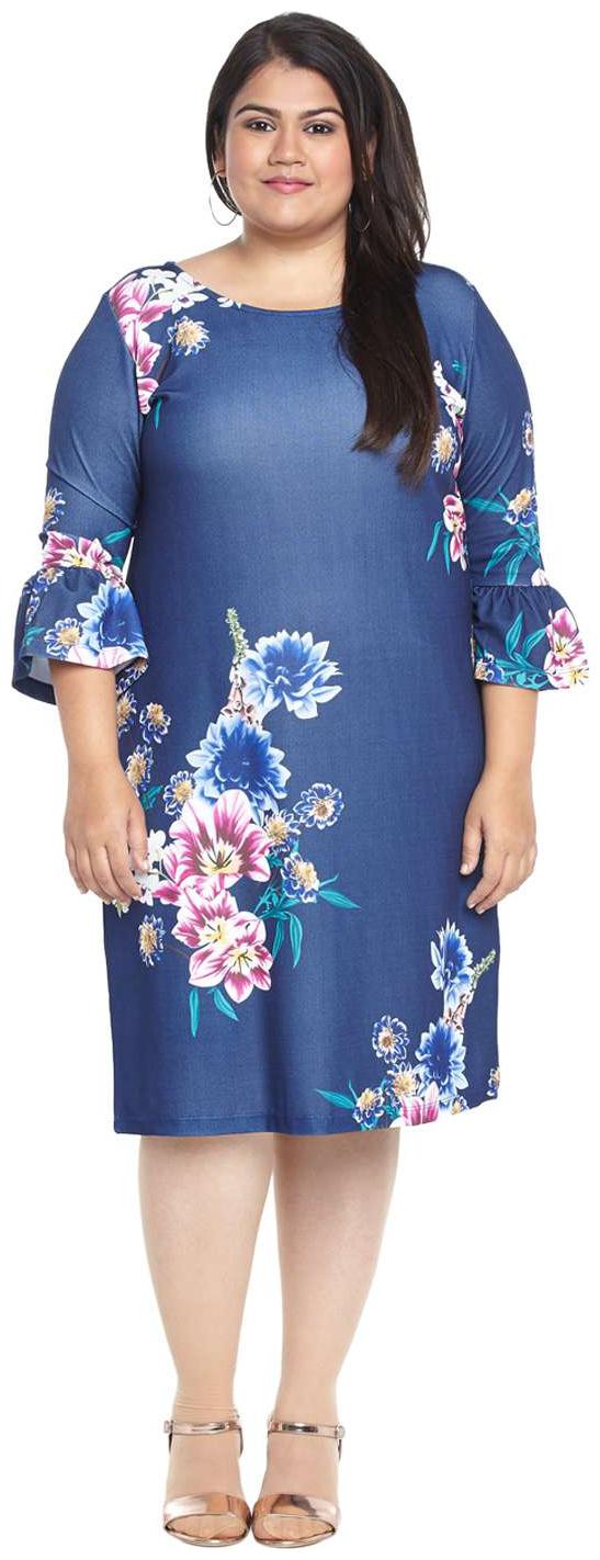 

Alto Moda by Pantaloons Blue Printed A-line dress
