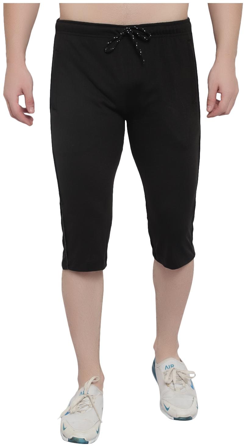 

Alto Polo Men Cotton Solid Black Sports Shorts