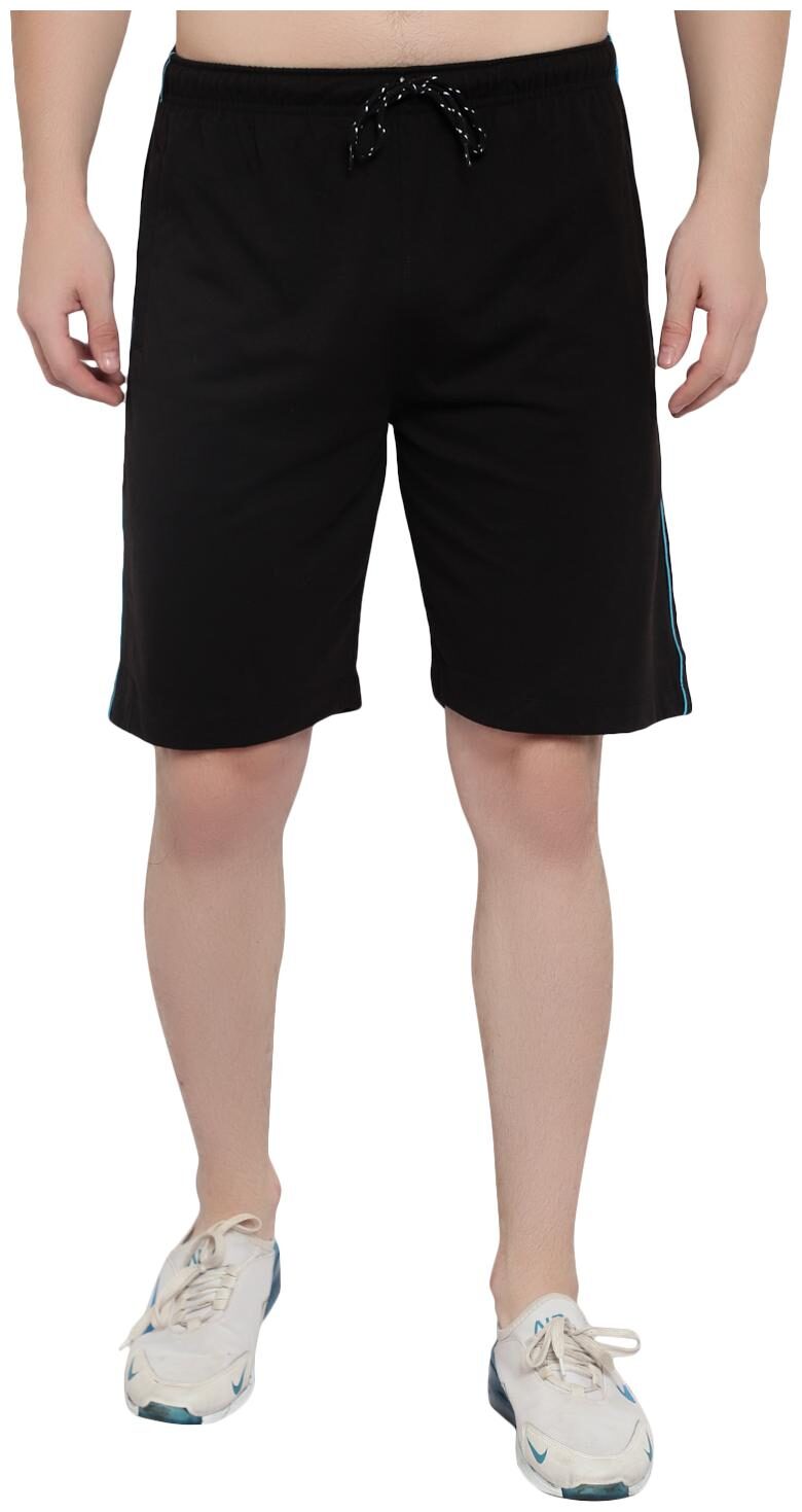 

Alto Polo Men Cotton Solid Black Sports Shorts